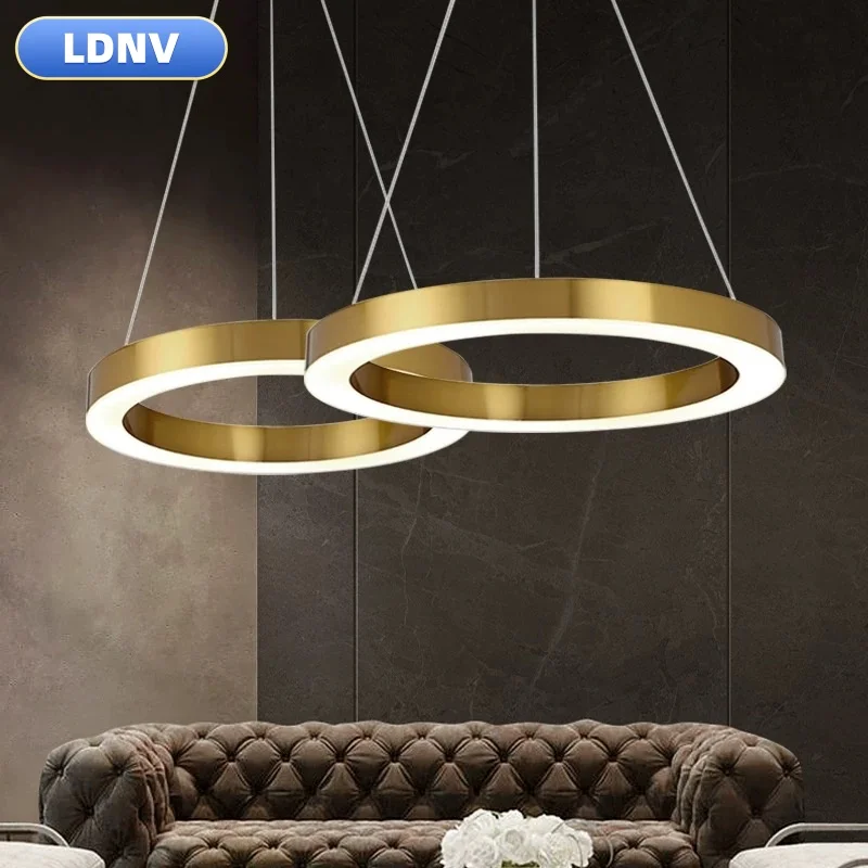 High end chandelier led stainless steel home decoration led lamp living room dining room chandelier indoor lighting image 5