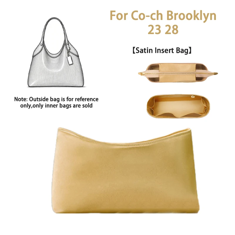 EverToner organizer insert for Co-ch Brooklyn 23 28 DuPont paper/Felt/Satin storage bag support handbag liner bags accessories