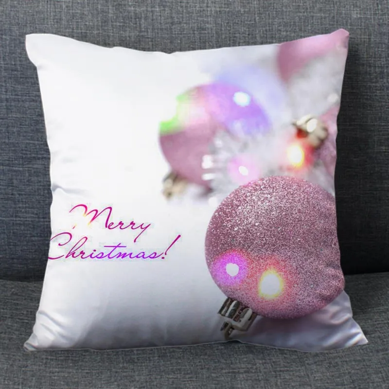 Christmas Ball Bow Clock Snowman Decorative Pattern Pillowcase Bedroom Bedside Living Room Office Garden Hotel Pillow Case 05