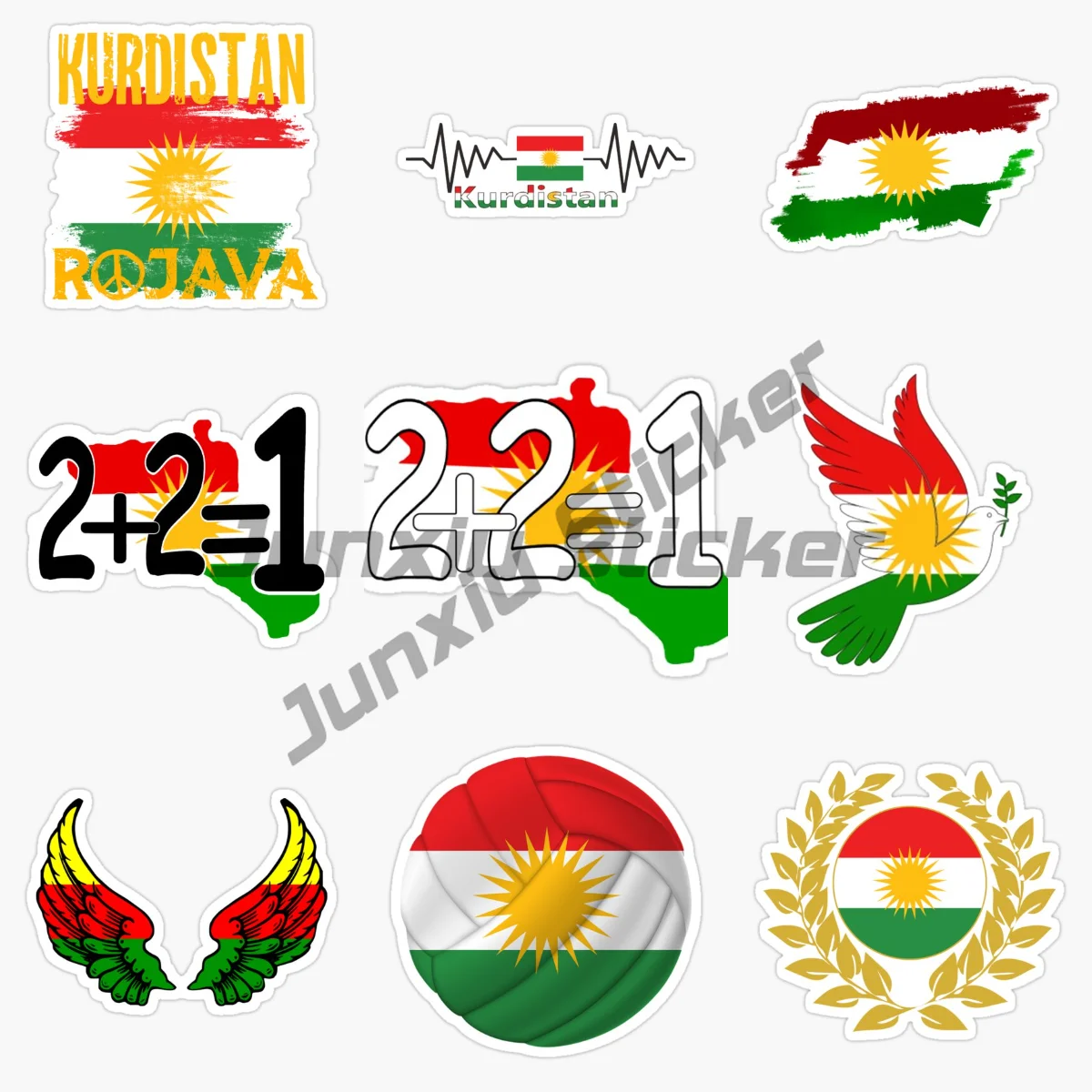 

Kurdistan Kurds Map National Flag and Emblem Car Sticker Vinyl Decal