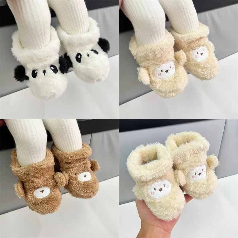 

Baby Shoes Autumn and Winter With Plush and Thick Cotton Shoes 0-12 Months For Male and Female Baby Soft Soled Walking Shoes