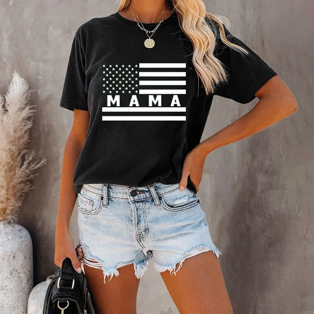 Womens Madre Leopard Print T-Shirts Short Sleeve Mama Shirts Cheetah Mom Graphic Tees Tops