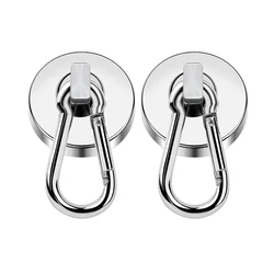 Magnetic Hooks Strong Heavy Duty Neodymium Magnet Hooks With Swivel Carabiner Hook For Refrigerator 1pcs Magnetic Materials