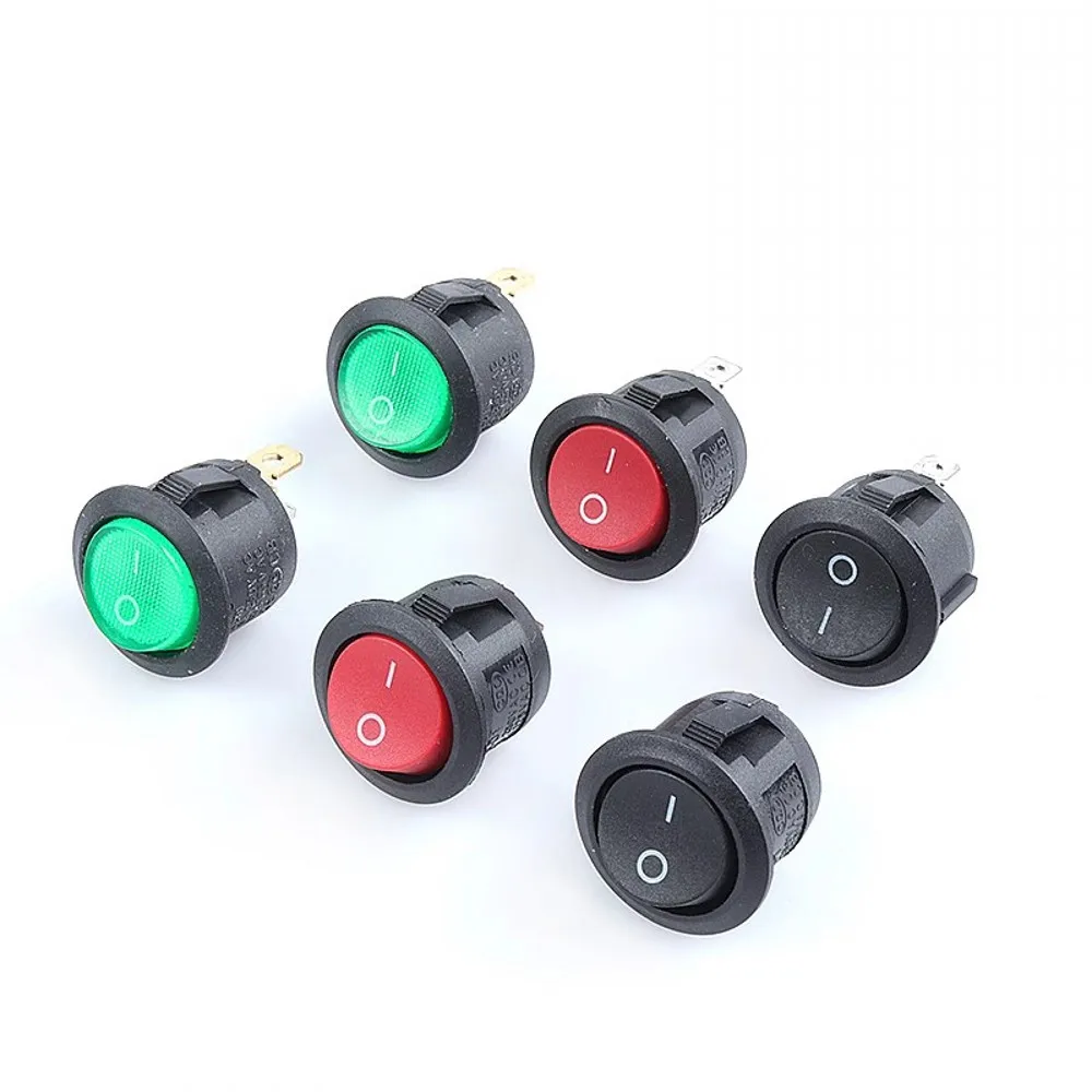 100 Stück EIN/AUS Runder Wippschalter LED-Beleuchtet Auto-Armaturenbrett Boot Van 12V KCD1 20MM 6A 250V / 10A 125V 2/3/4-PIN Schalter – Detail 6