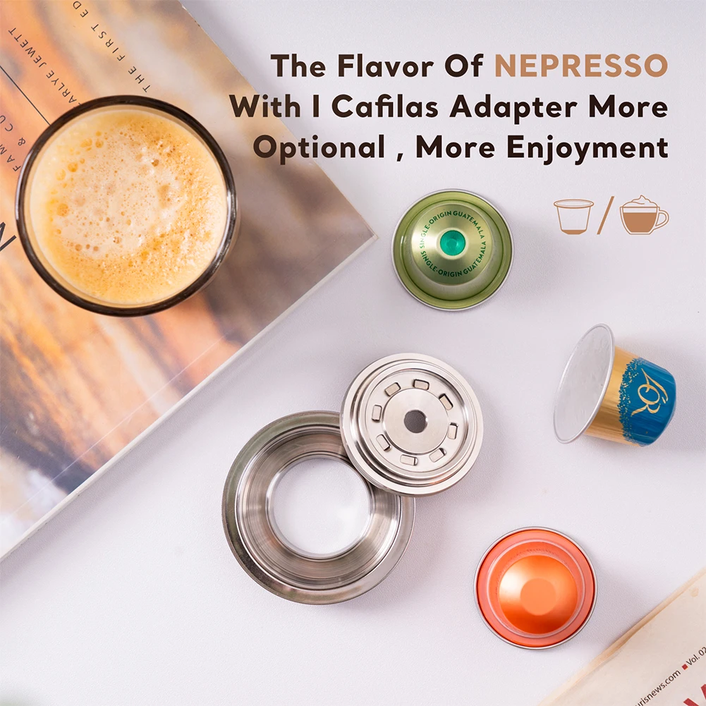 Coffee Pods Adapter Converter Stainless Steel Coffee Capsule Adapter Filter Coffee Pod Converter for Nespresso Vertuo