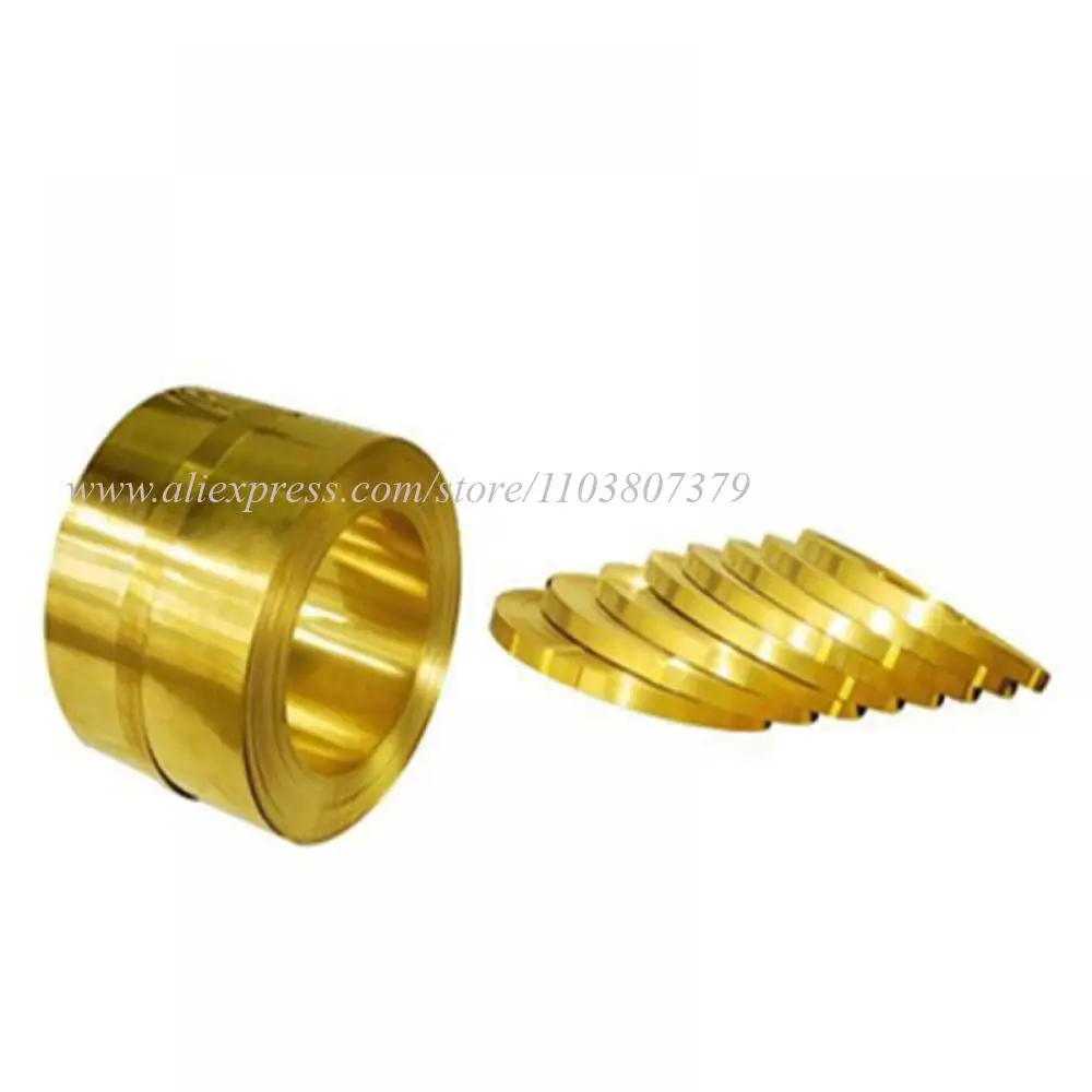 1Meter Width 10-60mm Thickness 0.1-0.5mm H62 Brass Strip Sheet Thin Gold Film Tape Brass Foil Plate DIY Customized