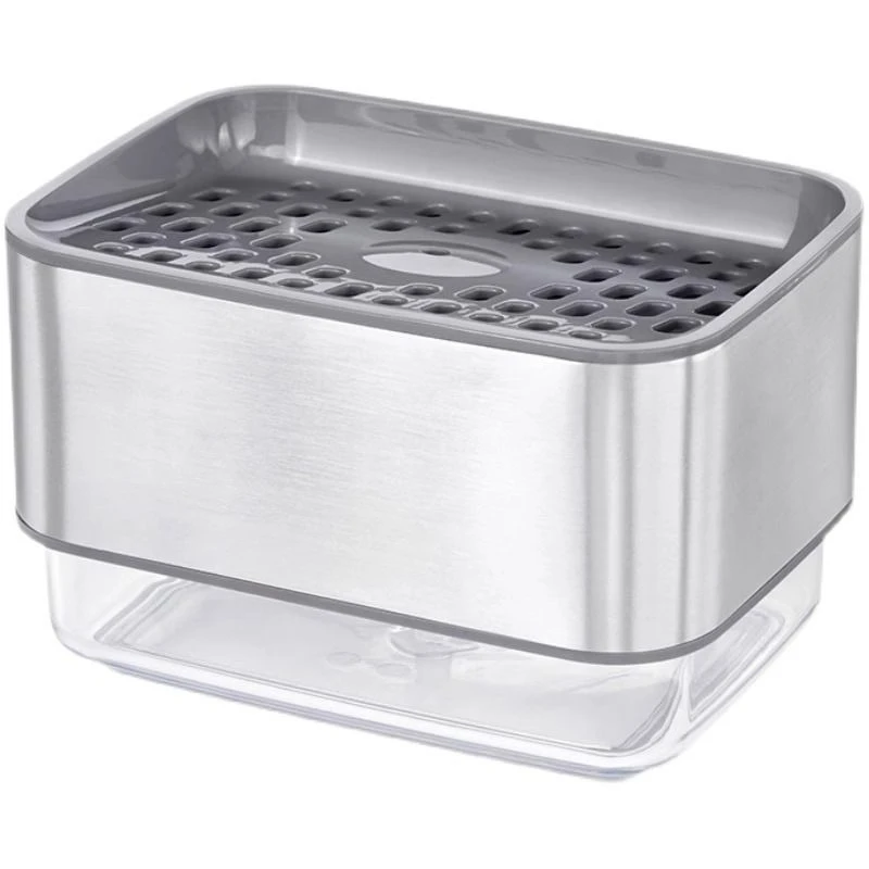 

Press-type soap storage box, stainless steel cleaning artifact, detergent storage box, sponge rack