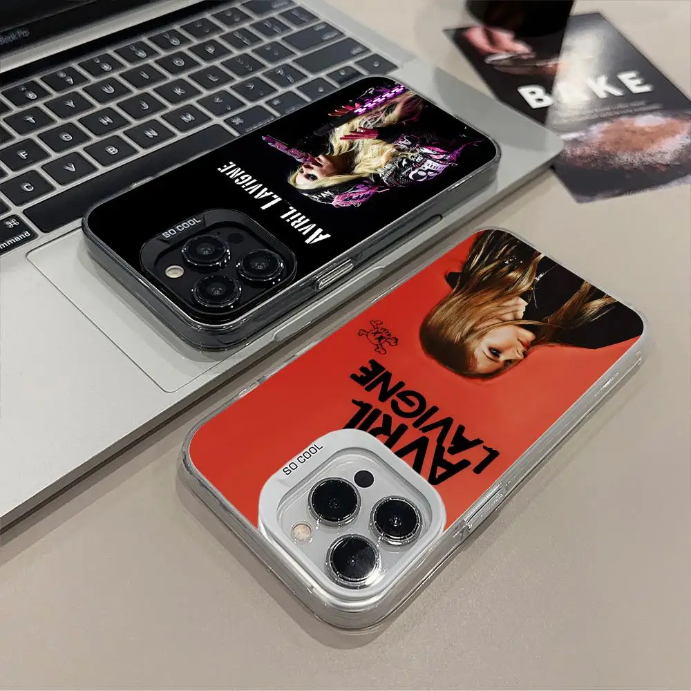 

Чехол для мобильного телефона Avril Lavigne для iPhone 17, 16, 15, 14, 13, 12, 11 X XR XS 8 7 Pro Max Plus, полупрозрачный цветной чехол, роскошный красивый чехол