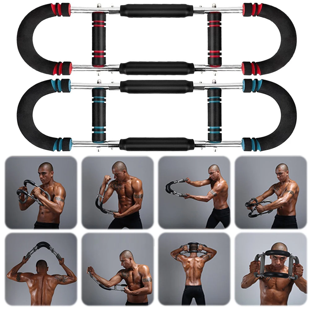 Adjustable Arm Trainer with Foam Handle Shoulder Muscle Training Equipment U-Shaped Twister Arm Exerciser for Home Office