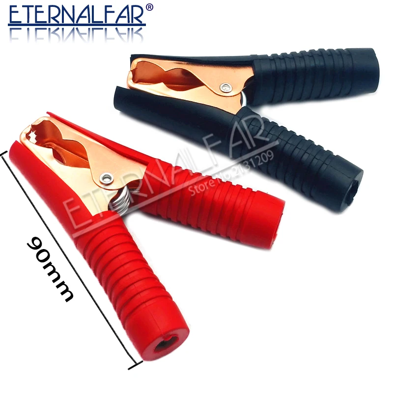 Hot Car Alligator Clips Battery Clamps Crocodile Clip 100A Red+Black 90mm *75mm  jacket electric bottle clamp power test clip