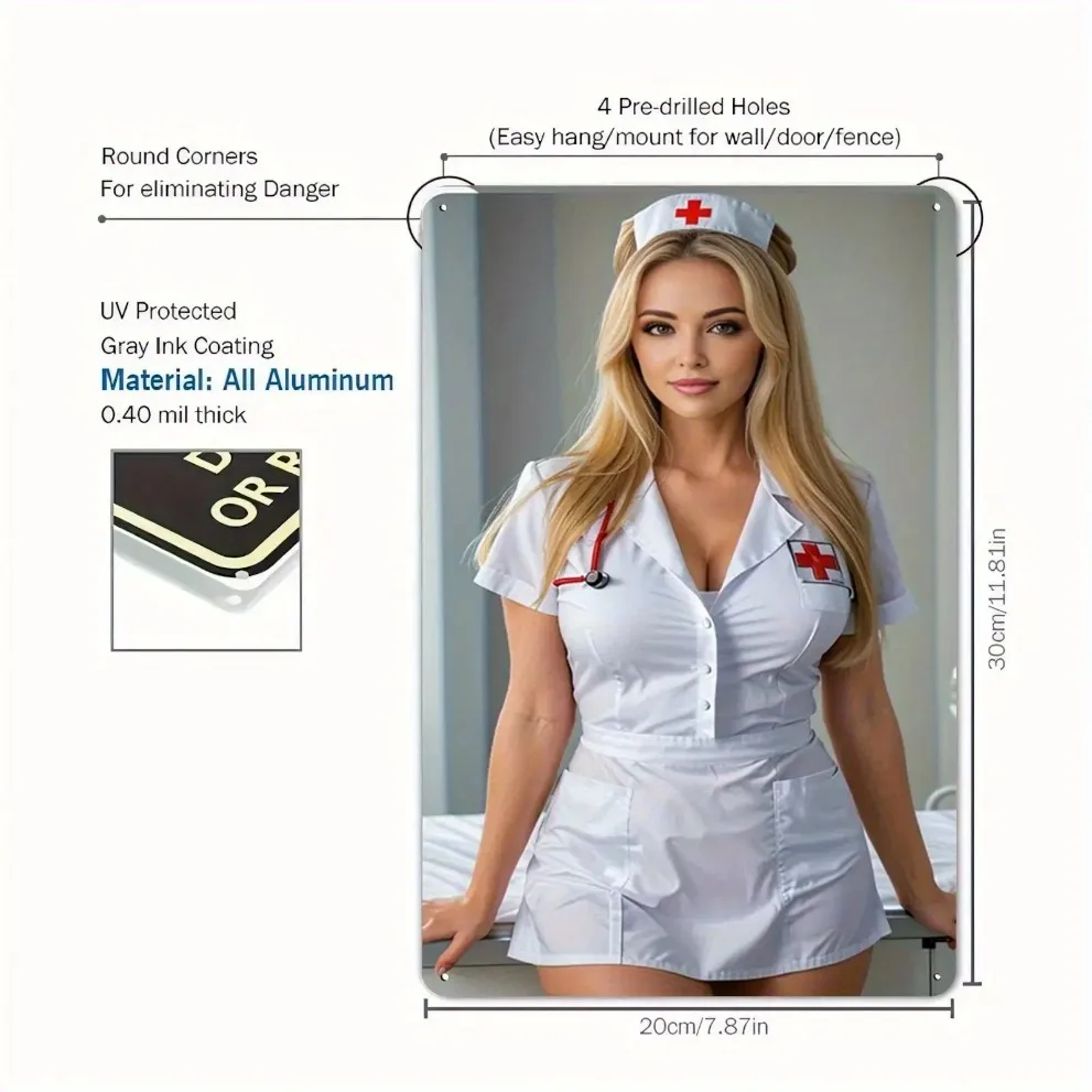Abstract Nurse Red Cross Stethoscope Aluminum Wall Art, Nursing Gift Home Decor