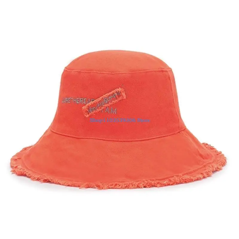 400A unisex szorstki wzór wiadro kapelusz typu Bucket letnia wiosna składana czapka rybaka kapelusz w stylu trudnej sytuacji dla