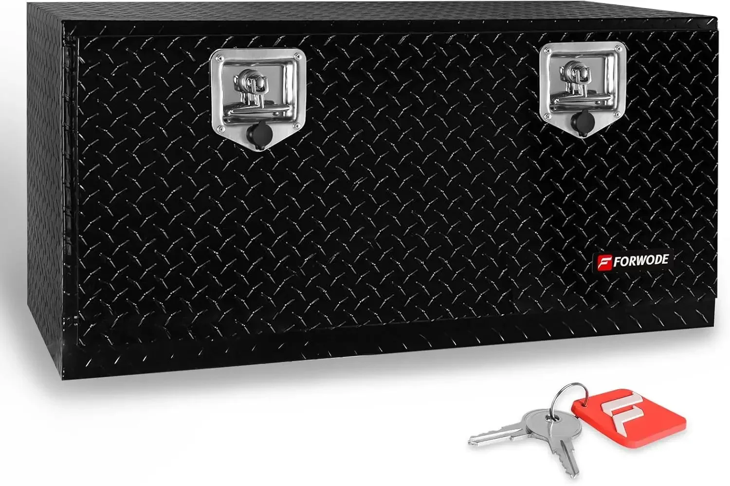 36x17x18 Inch Underbody Truck Tool Box Aluminum Trailer Tool Box with Lock & Foldable T-Handle Waterproof Truck Storage Box for