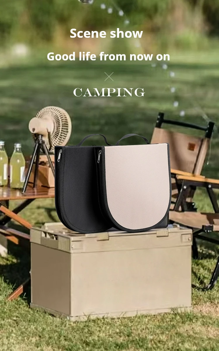 Outdoor Camping Picnic Bag Stainless Steel Tableware Set Bag Oxford Cloth Folding Portable Storage Bag