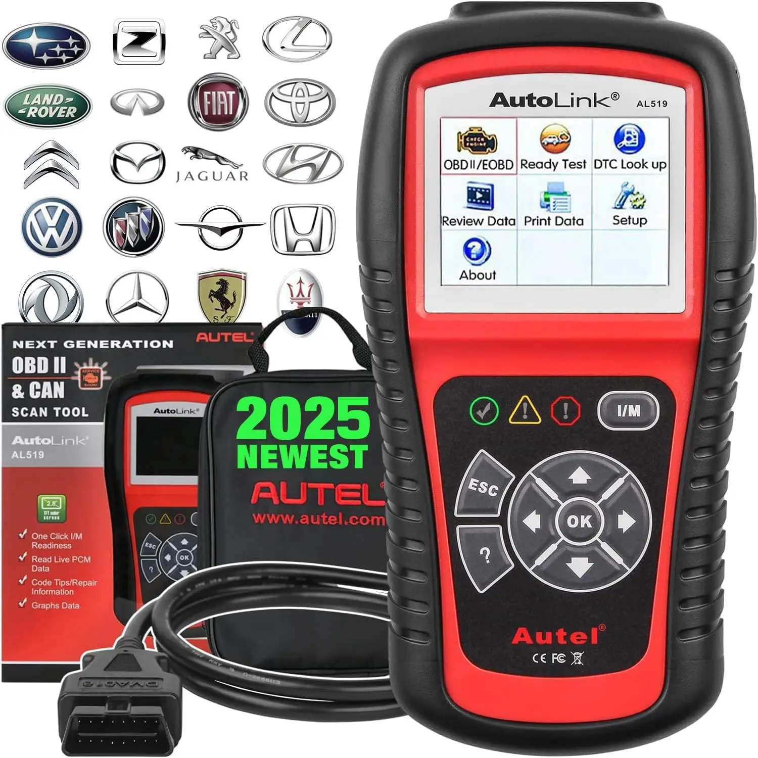

AL519 OBD2 Профессиональный диагностический сканер для автомобилей CAN-BUS OBDII — инструмент для ремонта и считывания кодов автомобиля