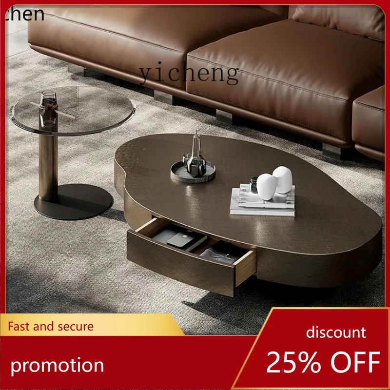 

HXL coffee table light luxury modern high sense living room home irregular coffee table combination Internet celebrity round