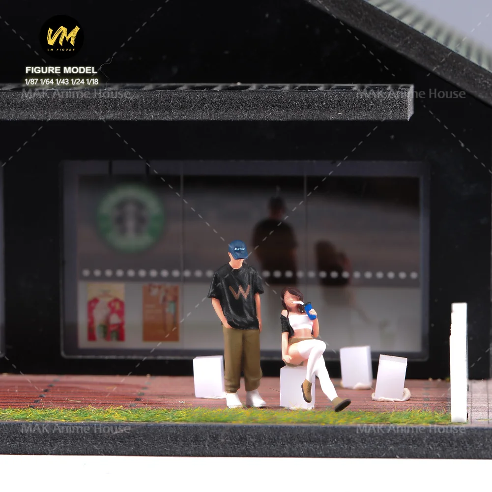 미니어처 피규어 1/87 1/64 1/43 1/24 1/18 데이트 커플 남성 여성 패션 도색되지 않은 모델 크리 에이 티브 사진 장면 인형 장난감