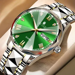 RUIGE New Luxury Men's Night Glow Waterproof Watch Original Stainless Steel Business Brand Watch