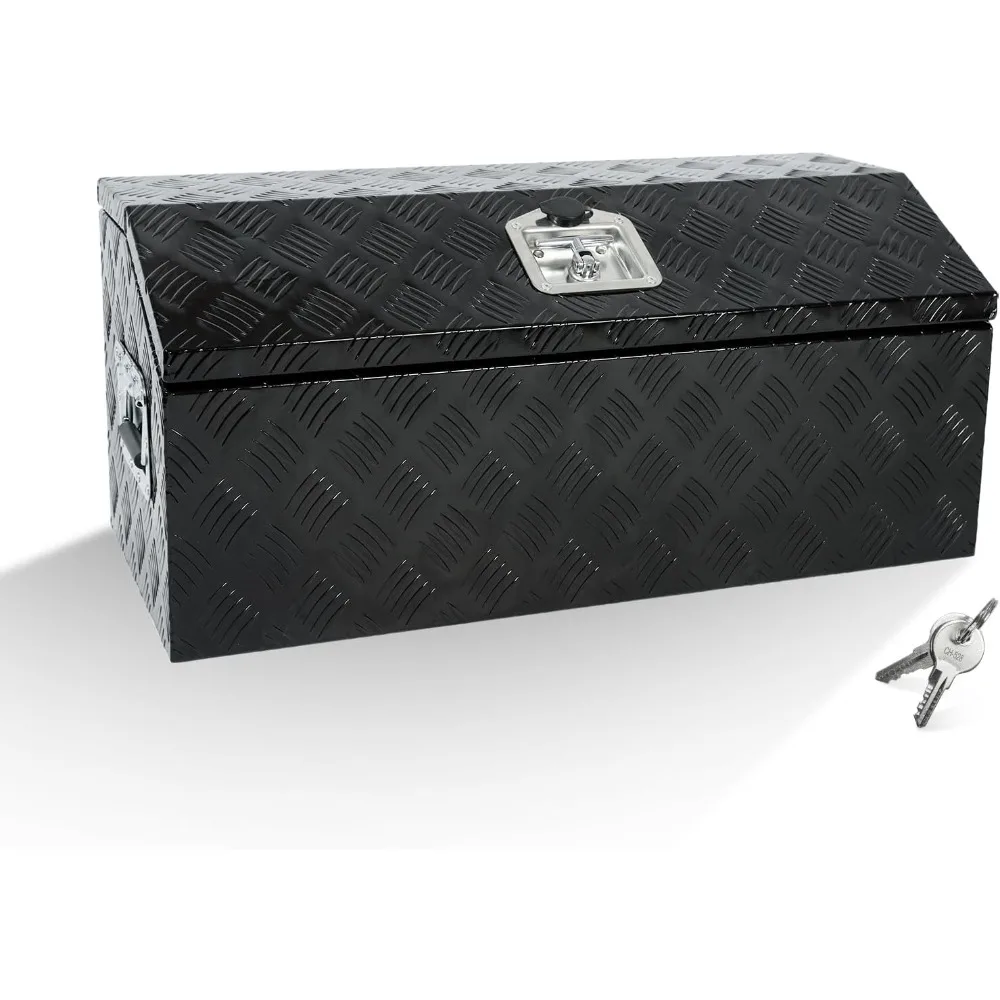 

30-дюймовый сверхмощный алюминиевый ящик для языка с алмазной пластиной, ящик для инструментов с замком, ключами и ящиком для инструментов с прицепом для пикапов