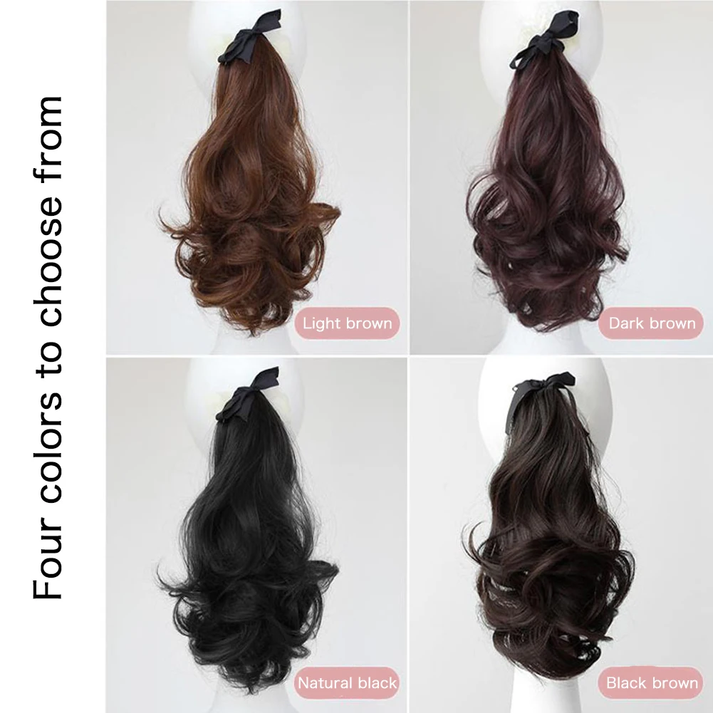 

Synthetic Women Long Curly Hair Ponytail Wig With Tie Straps Diy Charming Stylish Hair Extensions Cosplay Themed Party 25-55cm