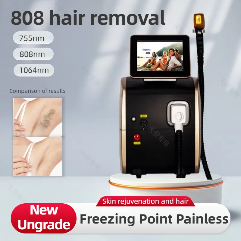 

3 Wavelength Portable 808 Diode Laser Hair Removal Device for Fast Painless and Permanent Hair Removal