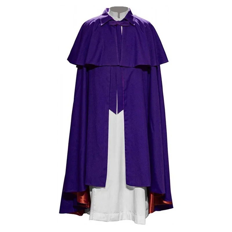 Medievale rinascimentale Warrior King Guard Maxi mantello Lord Retro Gothic Knight Stage Costume Cosplay Priest Trench Cape For Men