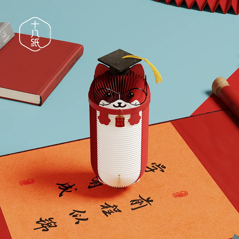 

Eighteen Paper Creative Toy Ornament Doctor Cat Desktop Telescopic Toy 2025 New Gift-giving Festival Gift Decoration