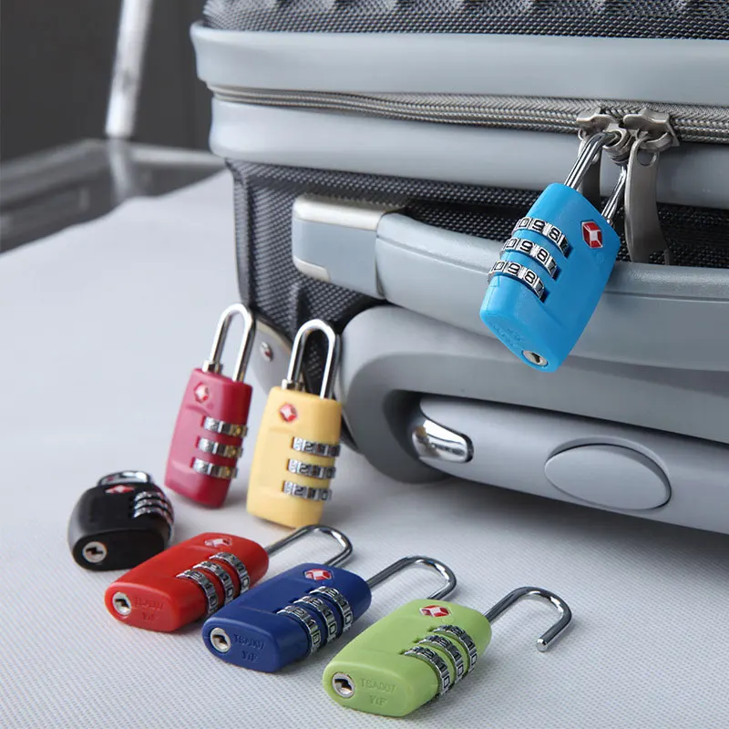 TSA Approved Luggage Locks Resettable Travel Must Haves Essentials 3 Digits Combination Lock For Suitcase Backpack Zipper On Bag