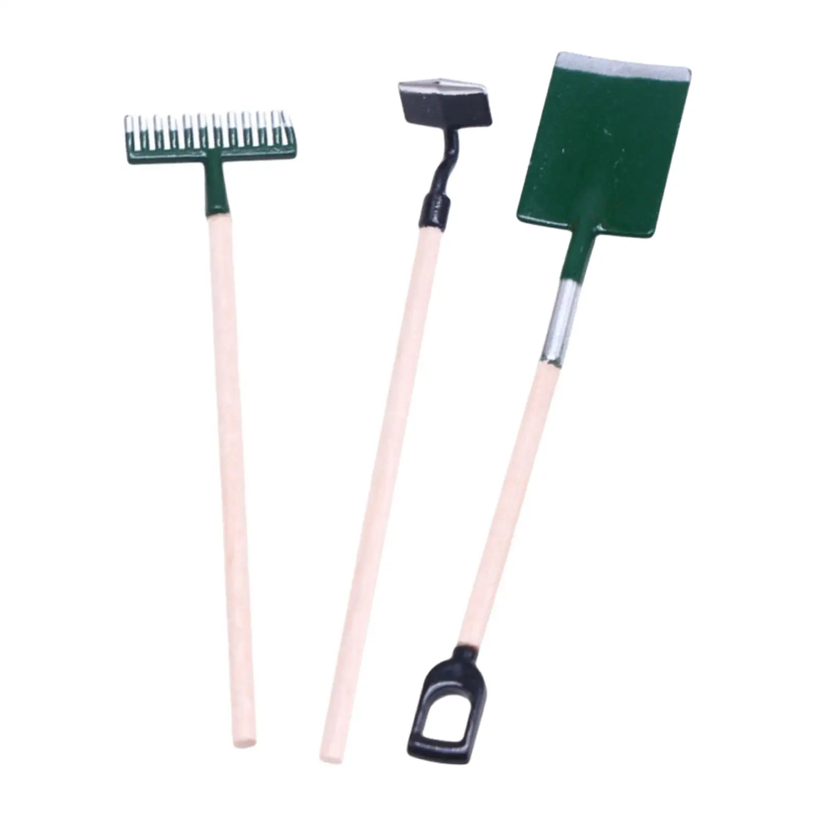 3 Pieces 1:12 Miniature Dollhouse Garden Tools, Pretend Play, Fairy Garden Farming Tools for Fairy Garden Micro Landscape