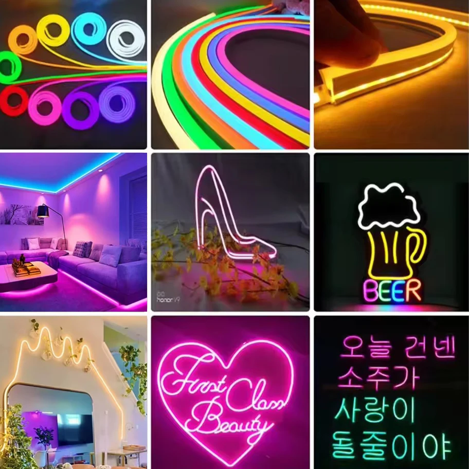 5V USB RGB Neon LED Strip Lights Tuya WiFi Smart Life Waterproof LED Neon Strip Work with Alexa Google Assistant for TV Home