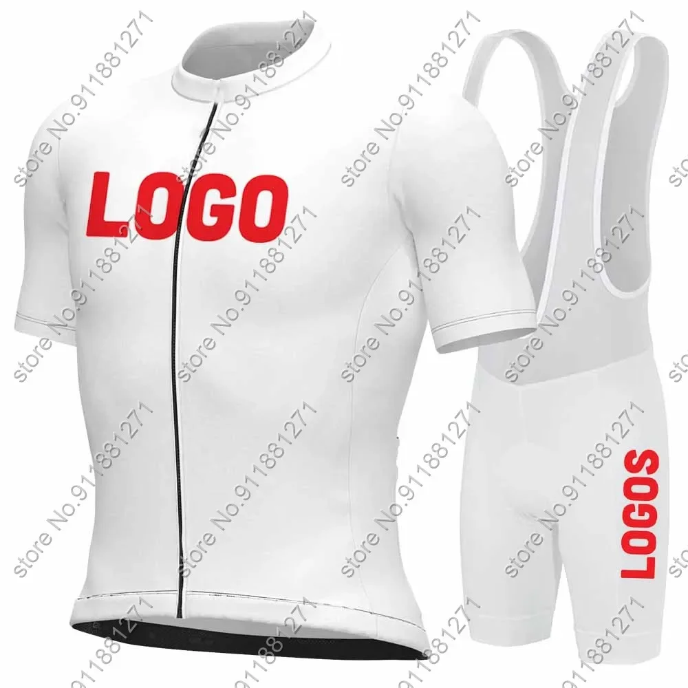 White Custom DIY Cycling Jersey 2024 Set Factory Cycling Clothing Road Bike Shirts Suit Bicycle Bib Shorts MTB Wear Ropa