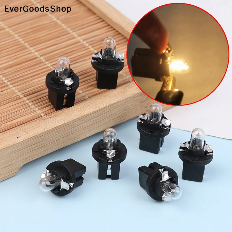 

New 5/10Pcs Led Bulb B8.5D Led Car Interior Lights Dashboard Warming Indicator Wedge Auto Instrument Panel Lamp Warm Yellow 12V