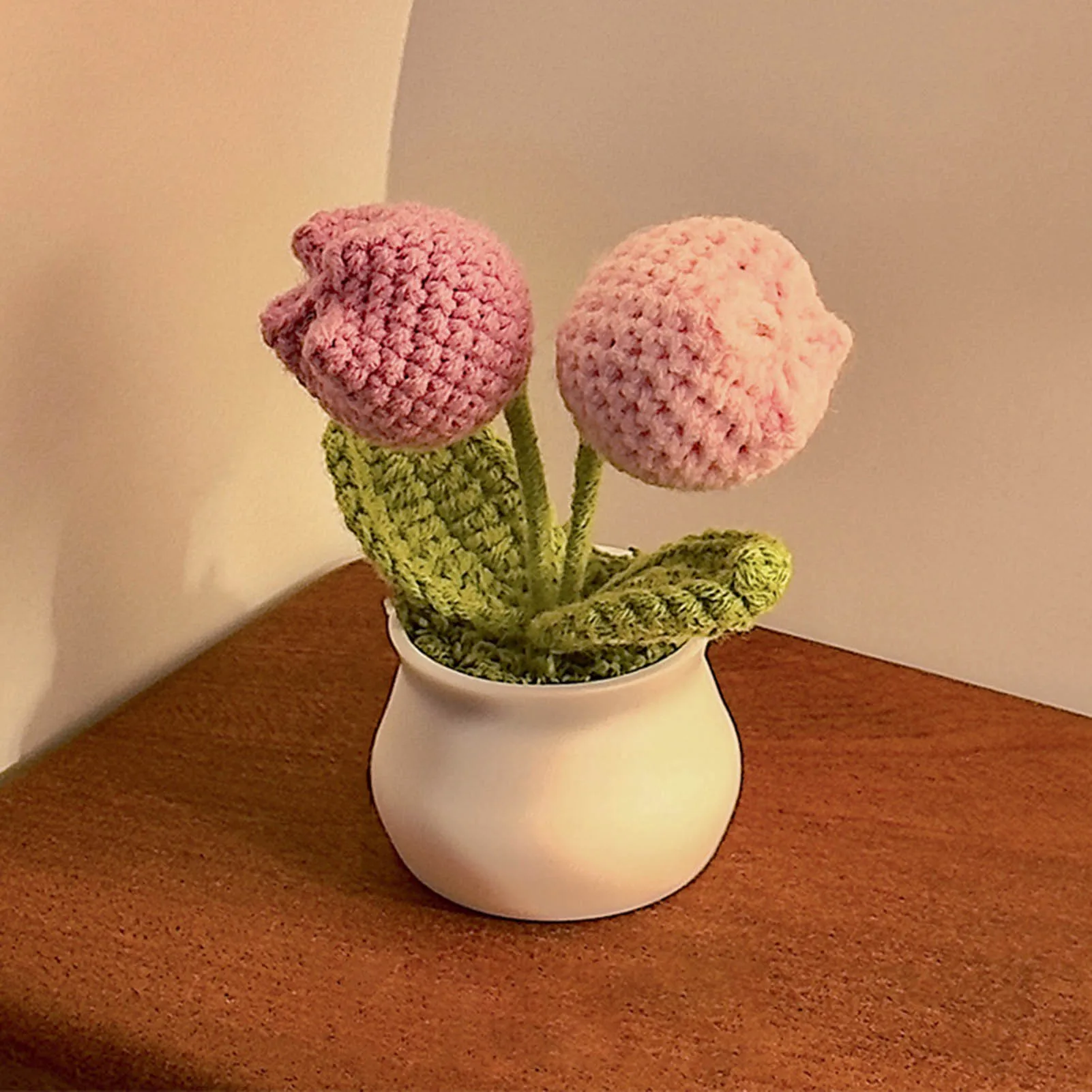Handgefertigter gehäkelter Sonnenblumenstrauß, Auto-Innendekoration, Stricken, Topfblume, kreatives Handwerk, Geburtstagsgeschenk für Frauen und Kinder – Detail 7