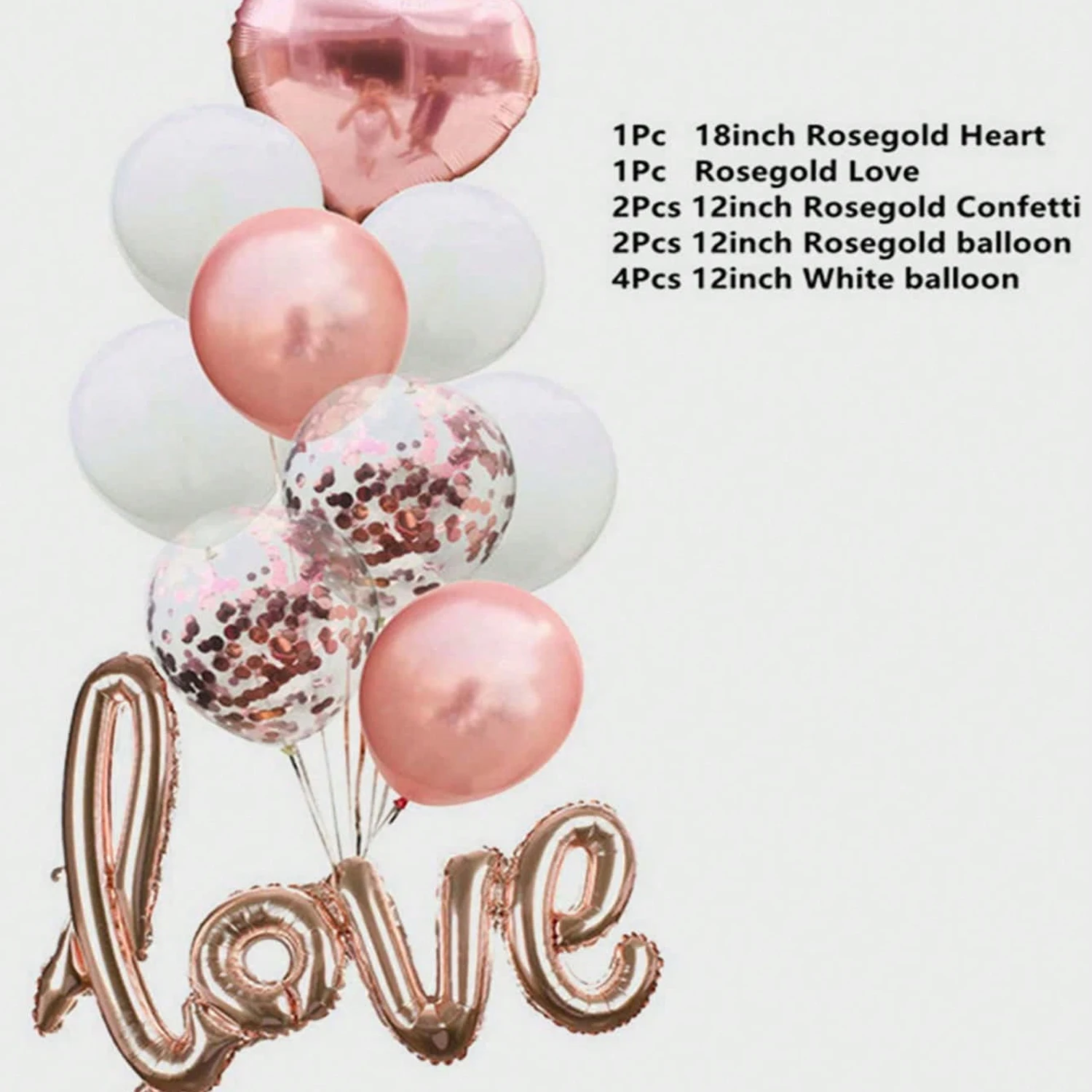 Love Balloon Latex-printed Love Sequins Balloon Combination Decoration 10pcs