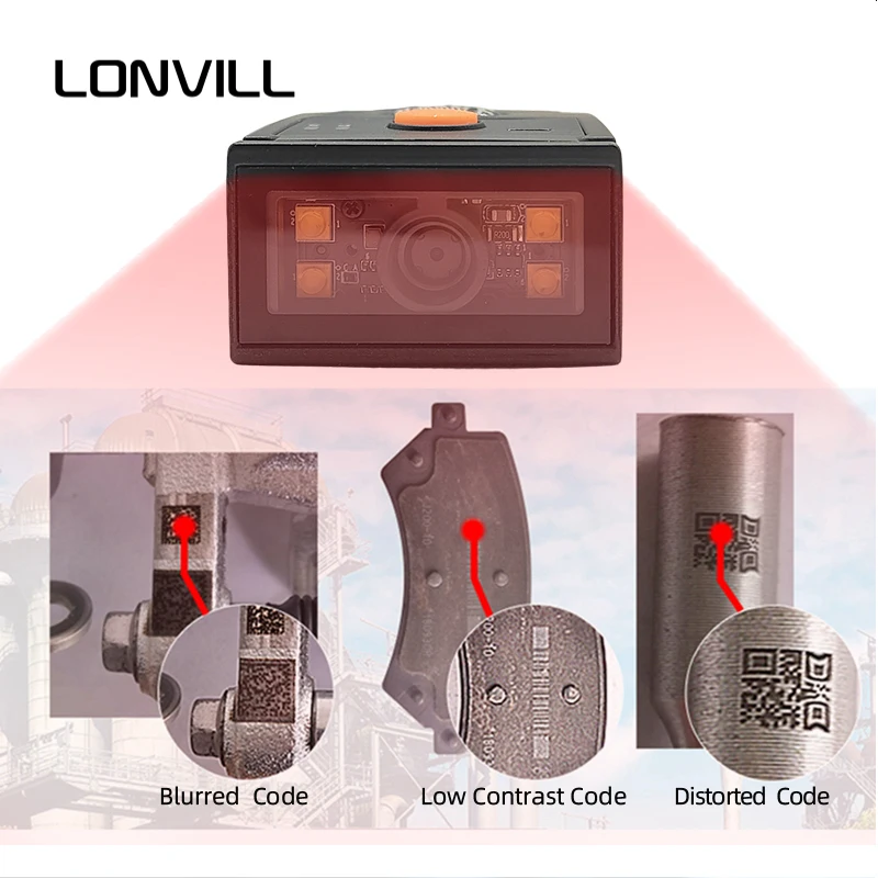 LONVILL High-Resolution Fixed Mount 2D Barcode Scanner for Blurry Reflow-Oven Damaged PCB Codes Reading