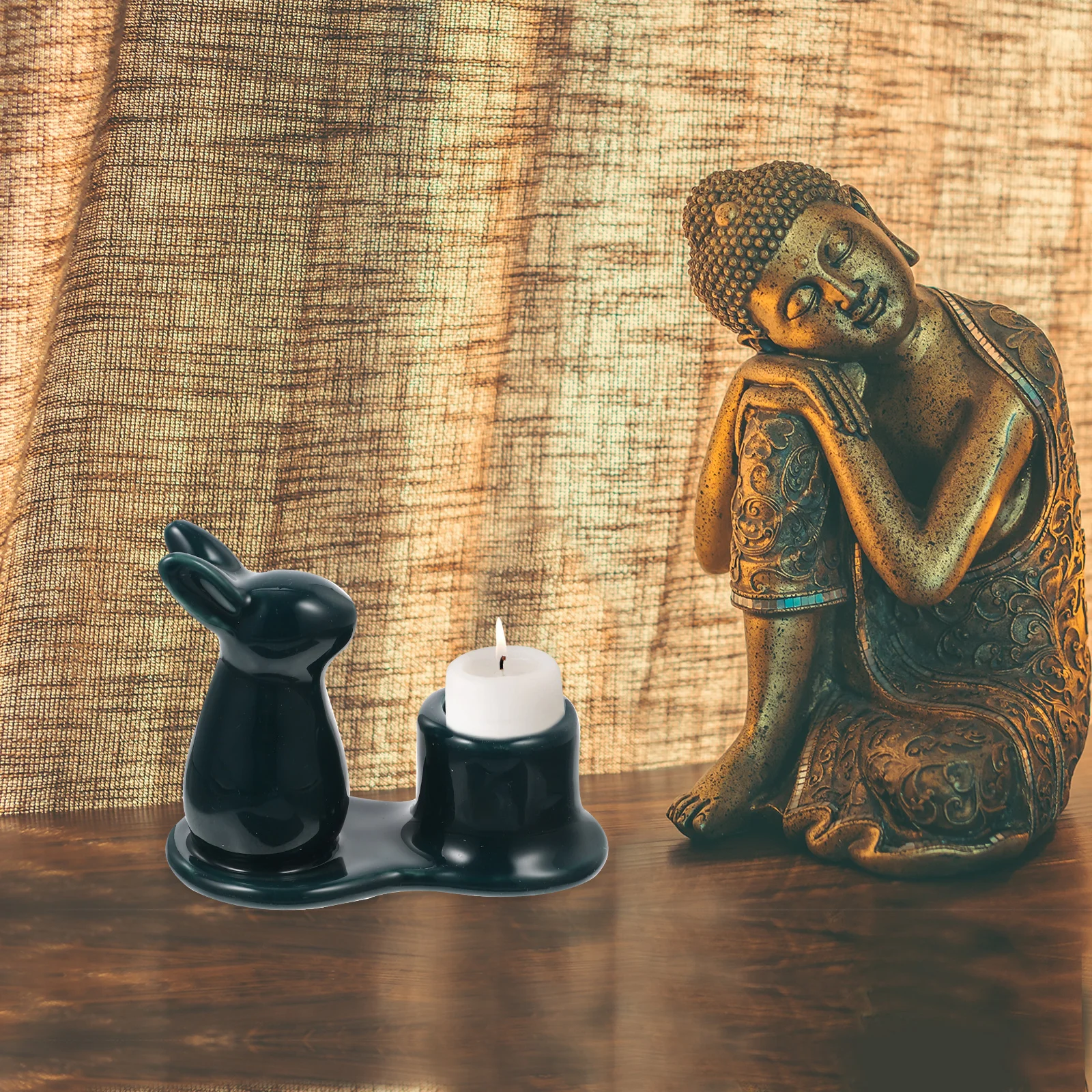 

Ceramic Rabbit Candlestick Holder Bunny Design Table Decor Romantic Home Decoration Party Centerpiece Holder