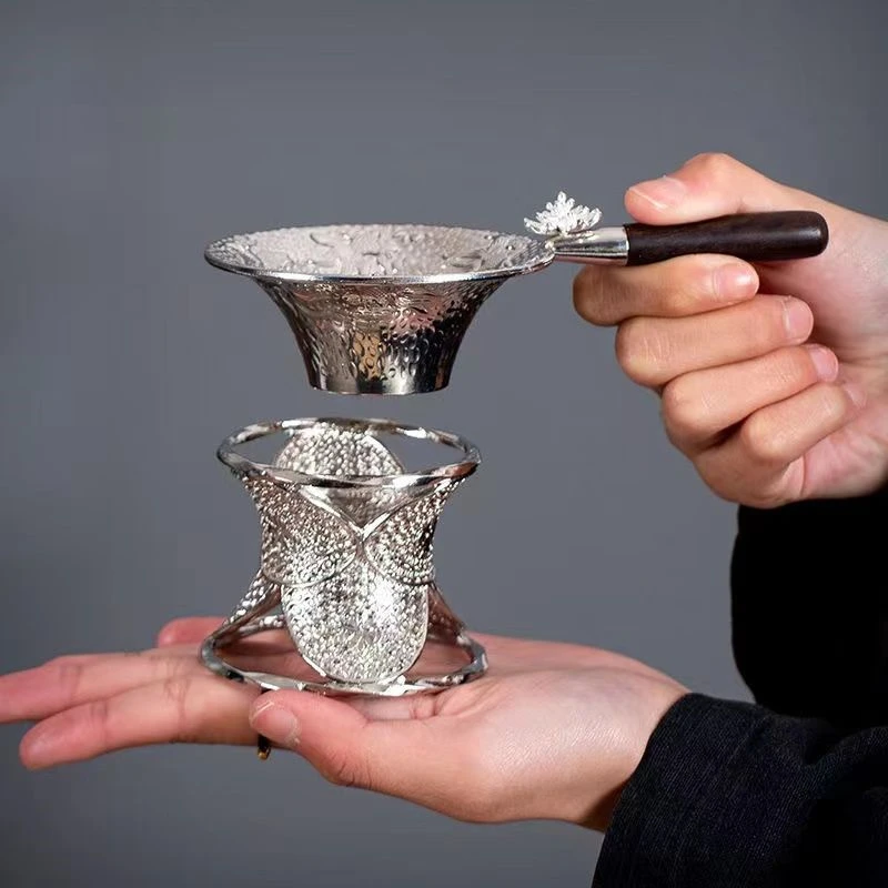 Passoire à thé en maille métallique, filtre en acier inoxydable, tamis, service à thé, vidange de thé en dentelle, infuseurs à thé utiles, accessoires de cuisine