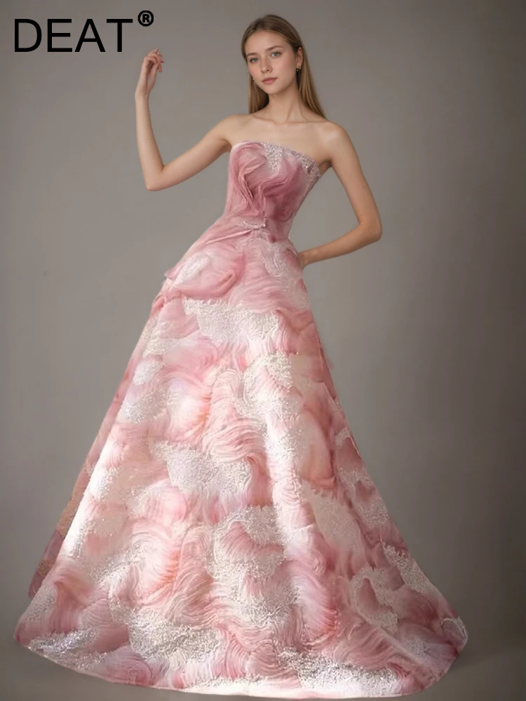 Pink Tie Dye Pearl Beading Strapless Dress: A Complete Wearability & Style  Review for Evening Events