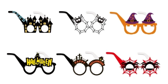 

Halloween Party Fun! 6 Pack Whimsical Eyewear For Kids Photo Props & Decorative Paper Glasses Large Event Tent