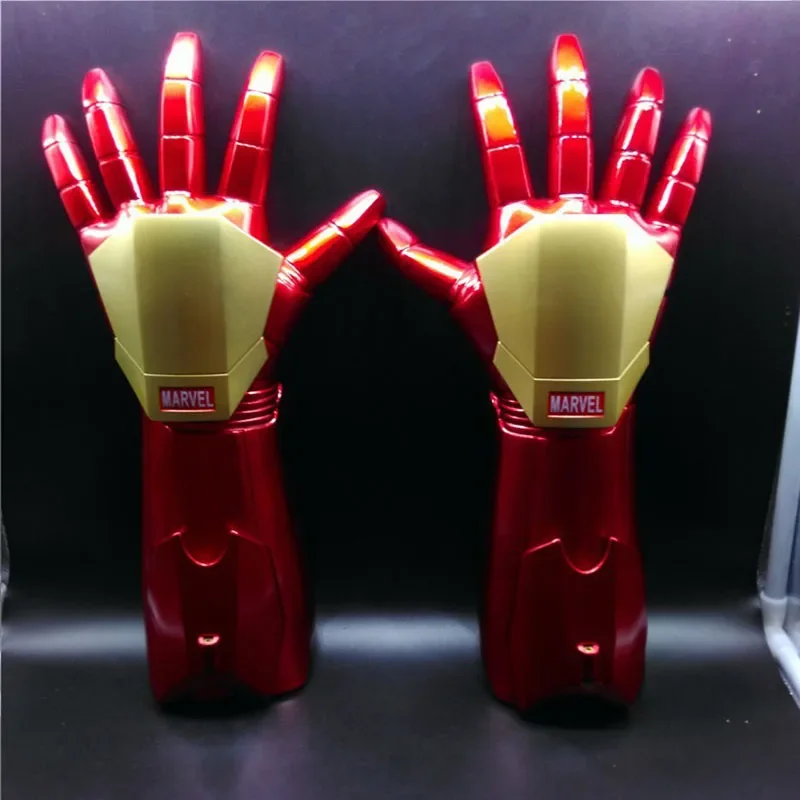 

Marvel Anime Iron Man 1:1 luminescence Ironman Wearable Gloves PVC Action Figure Toys Cosplay Props children Birthday Gifts