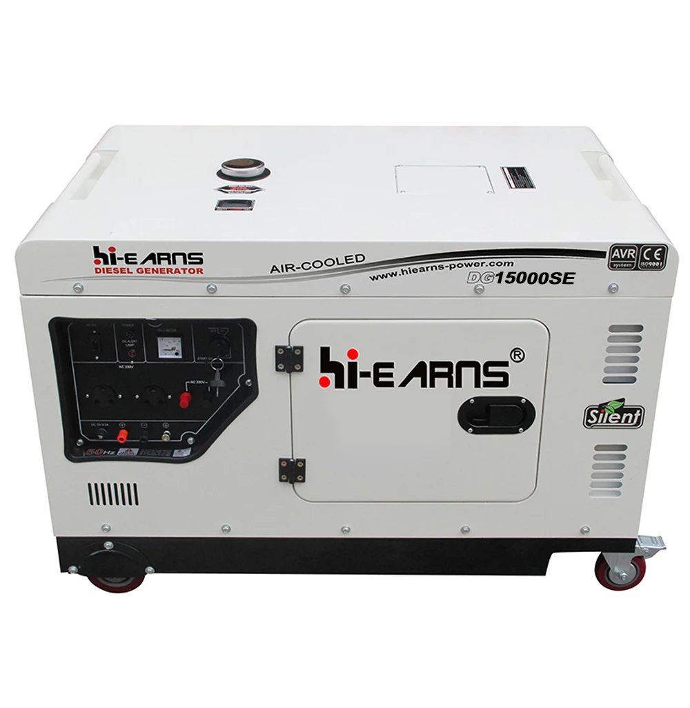 High Quality 10KW Soundproof 50HZ 220V 230V 3000rpm Four Stroke 1105 Air Cooled Engine Diesel Generator For South America
