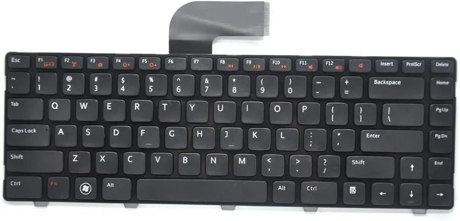 Teclado de substituição sem retroiluminação compatível com Dell INSPIRON 14R N4110 M4110 N4050 M4040 M5040 M5050 Series Black US Layout