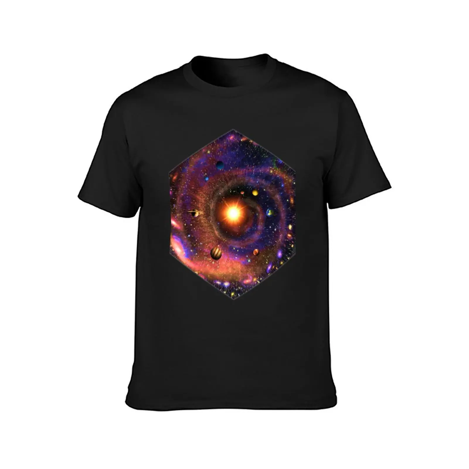 Hexagonal View of the Universe (orange) T-Shirt animal prinfor boys tops t shirt men