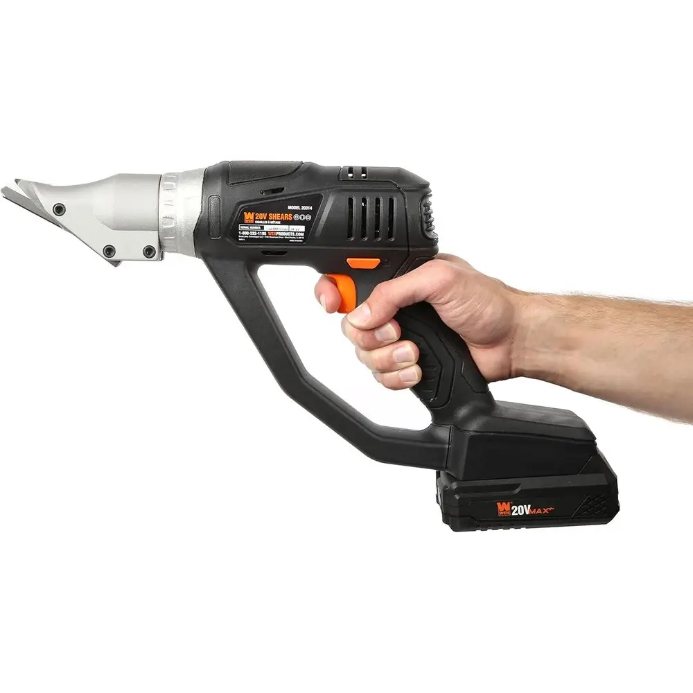 قص معدني لاسلكي، سرعة متغيرة مع بطارية ليثيوم أيون 20 فولت بحد أقصى 2.0 أمبير في الساعة وشاحن (20314)