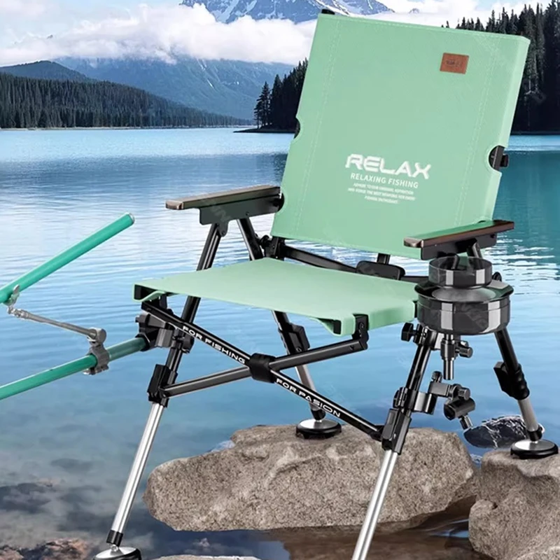 

European Folding Fishing Chair Convenient Multifunctional Specialized All Terrain Fishing Chair Outdoor Furniture Sillas FYFC