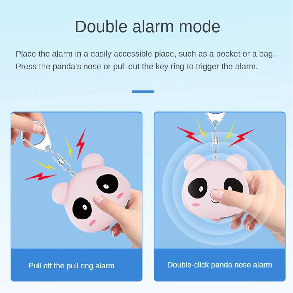 1/2PCS Anti-wolf Keychain Panda Environmentally Friendly And Efficient Points For Good Looks Dual Alarm Mode