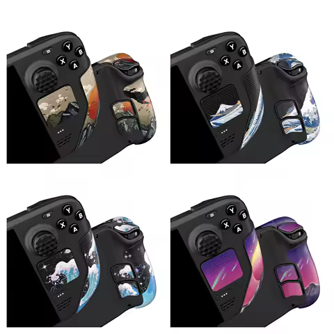 PlayVital Professional Anti-Skid Soft Handle Grips Sticker for Steam Deck LCD &amp; OLED, Anti-Sweat Textured Trackpads Skin Cover