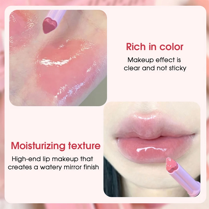 Brillo de labios sólido Gegebear Garden Pink Bunny: brillo brillante, fórmula hidratante y reduce las líneas de los labios, el verano nunca se usa de hacer