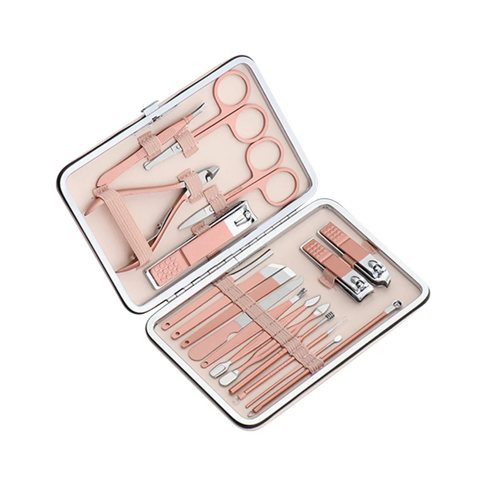 

18pcs Manicure Tools Set Nail Clippers Cutter Kit For Grooming Pedicure File Scissors Trimming Tool Manicure Kit Pedicure Set