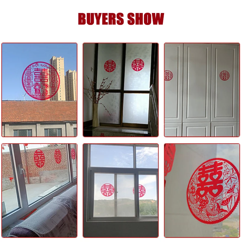 20pcs Chinese Traditional Wedding Decoration Red Hi Words Static Stickers, Double Happiness Wall Windows Door Car Stickers